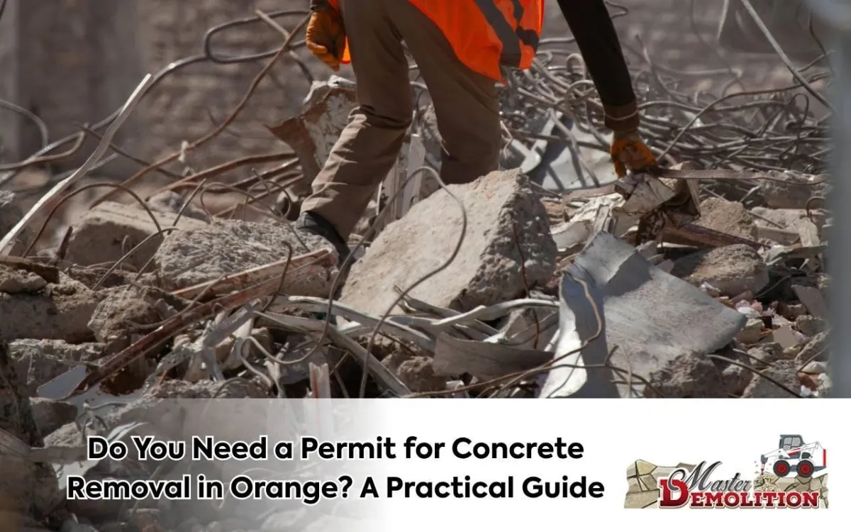 Walkway versus patio permits for concrete removal Orange CA