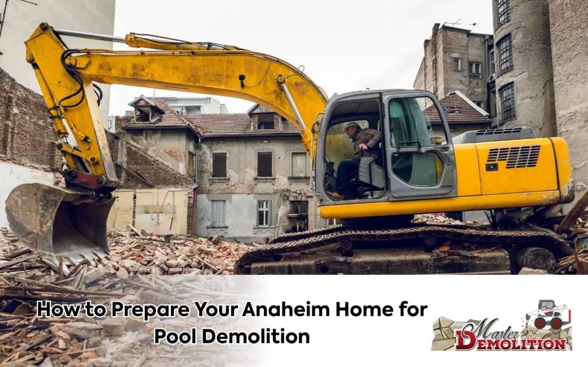 Assessing pool condition to prepare for pool demolition Anaheim