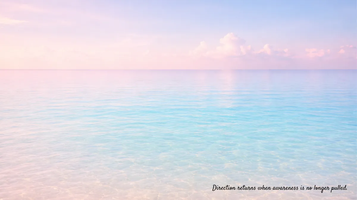 Awareness-based healing concept showing calm open landscape representing clarity and restored direction after trauma and emotional healing
