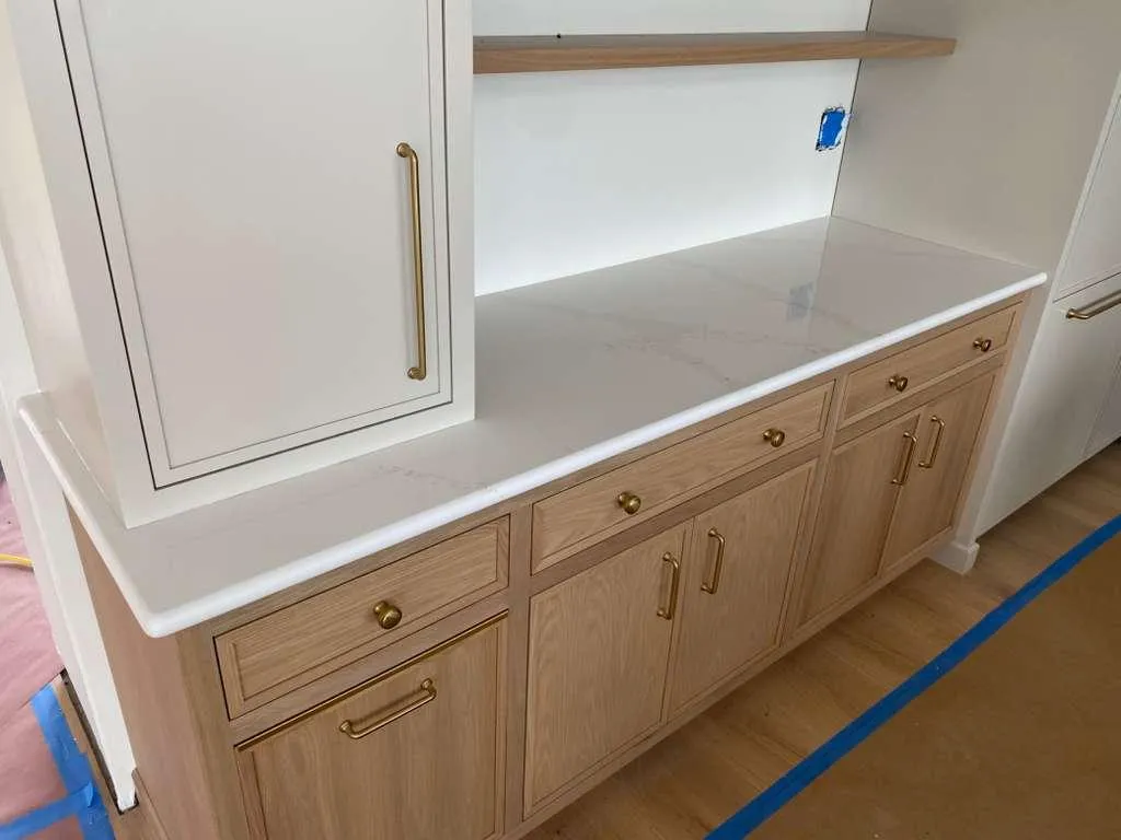 new kitchen countertops in a Clarksville home with Calacatta Teleeso quartz