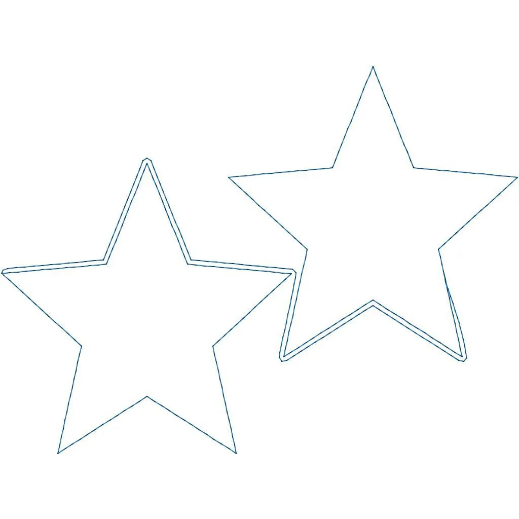 Whimsical quilting design with connected five-pointed stars