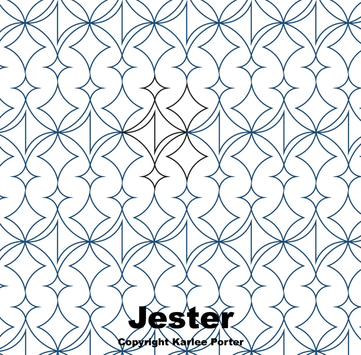 Modern quilting design with four-pointed stars stacked and interlocking.