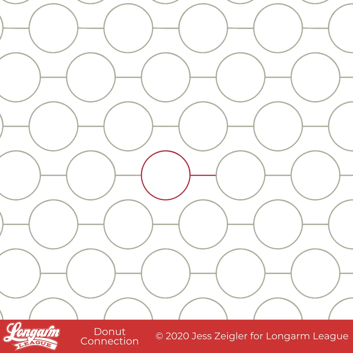 Modern quilting design with circles connected by lines.