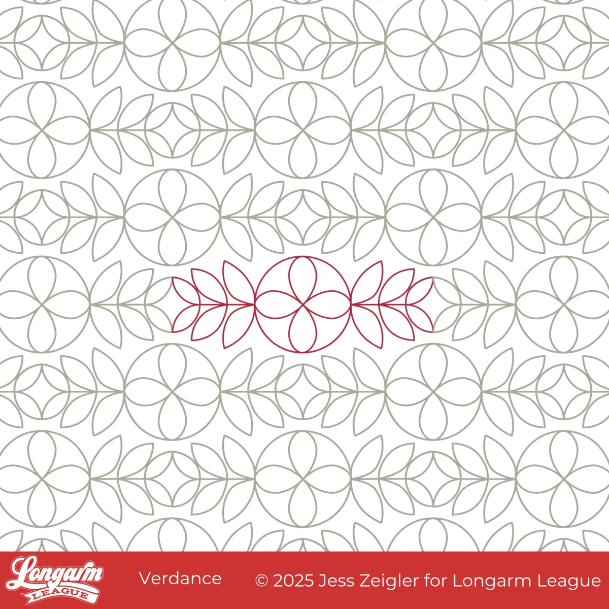 Modern quilting design with orange peels arranged in sequentially larger pairs to a four-pointed organic peel form surrounded by a circle, then followed by successively smaller orange peel shapes.