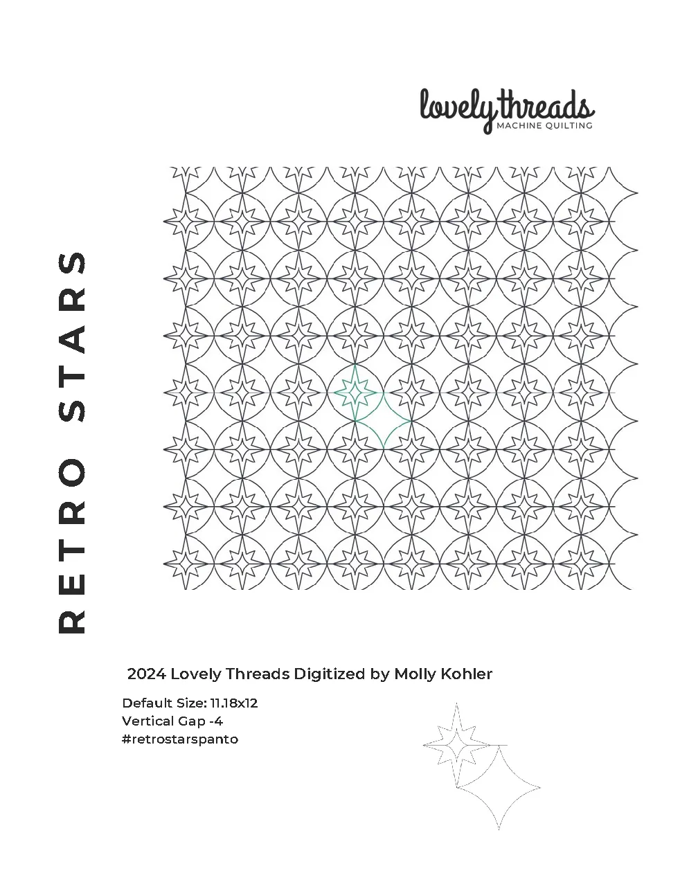 Holiday quitting motif, with stars inside circles, arranged in neat rows.  Christmas with an elegant traditional vibe or a mid-century vibe.