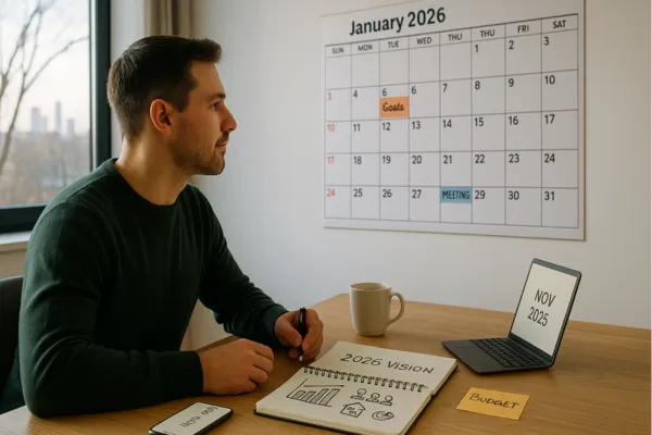 cover image featuring a clean, professional infographic layout titled “What to Look for in a Business Coach (That Most Don’t Offer).” It includes visual icons representing trust, strategic thinking, and long-term growth. A business professional in smart casual attire is thoughtfully reviewing notes, with charts and coaching symbols subtly integrated into the background. The color scheme is modern and calming, designed to convey clarity, trust, and expertise.