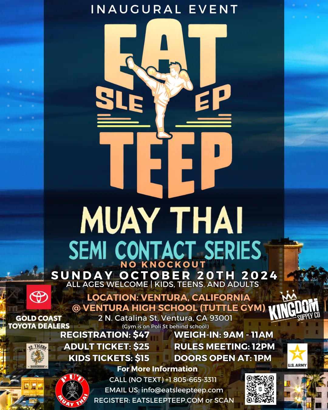 eat sleep teep image of a boxer kicking