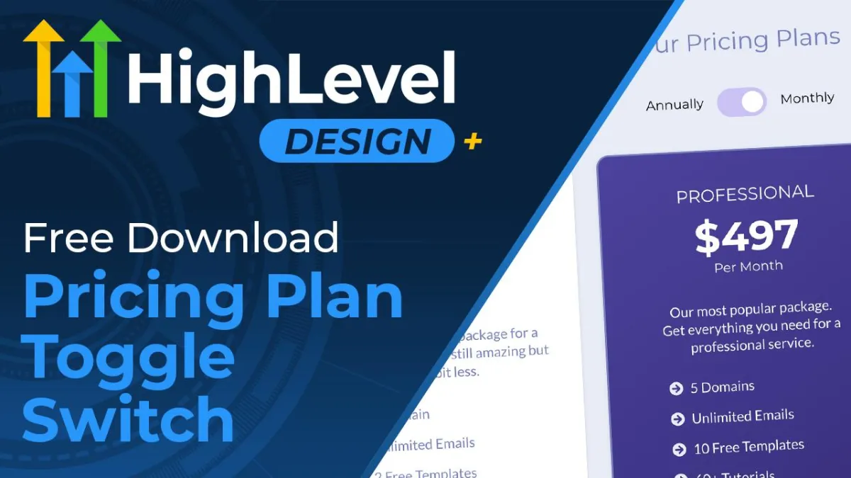 Free Dynamic Pricing Table Toggle Switch in HighLevel