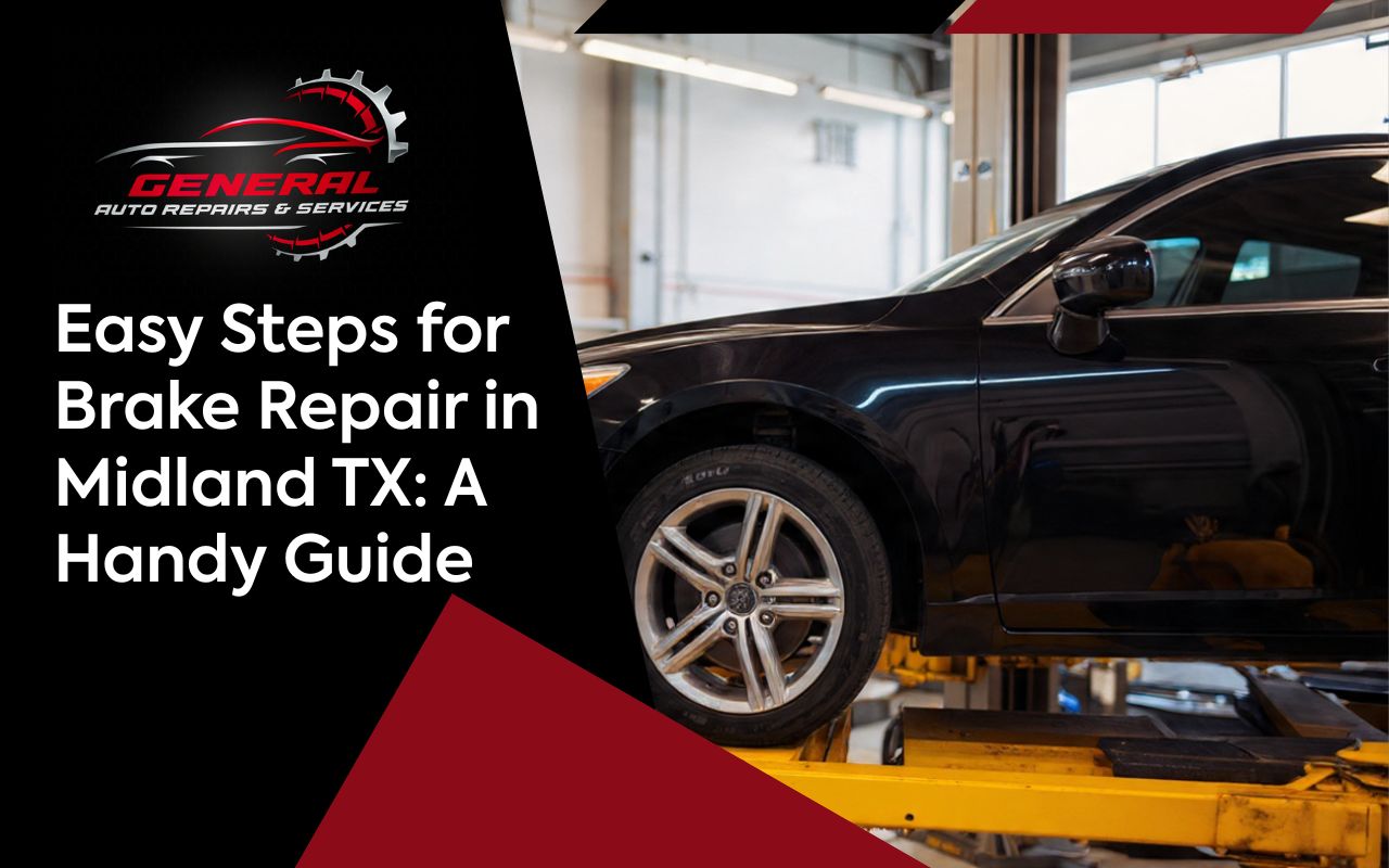 Technician inspecting pads and rotors during Brake Repair in Midland TX