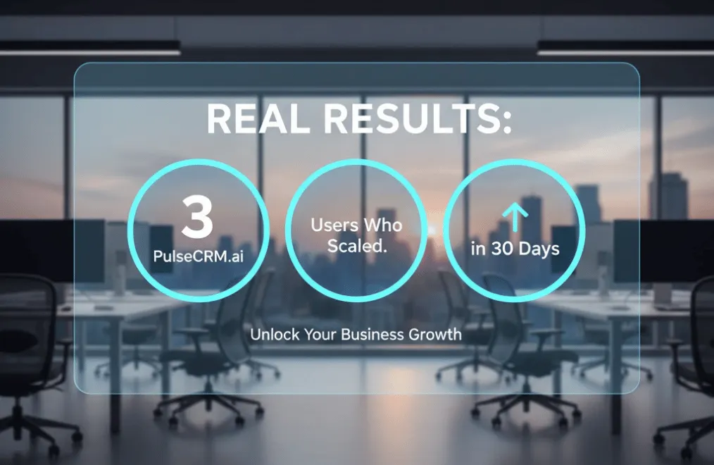 Real Results: 3 PulseCRM.ai
Users Who Scaled in 30 Days