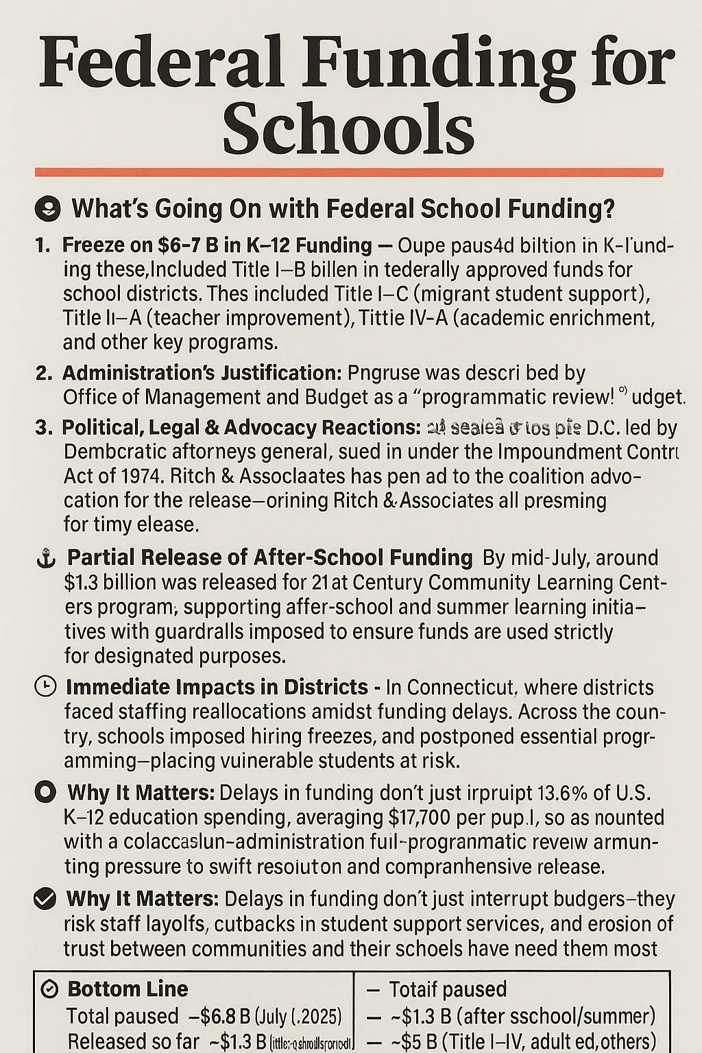 Update: What’s Going On with Federal School Funding?