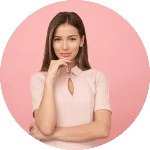 woman with pink background