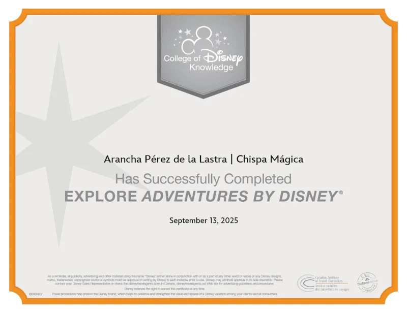 Especialistas en destinos Disney (formación continua Explore Adventures by Disney)
