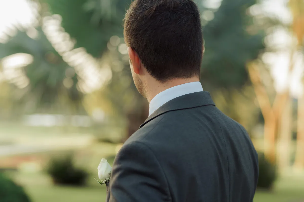 Man facing back