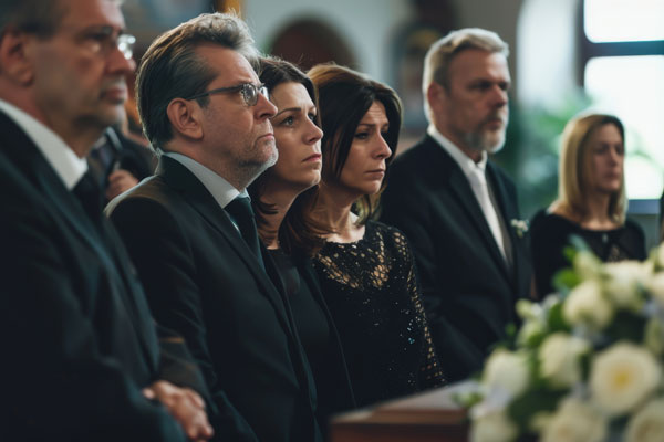 Family wearing black