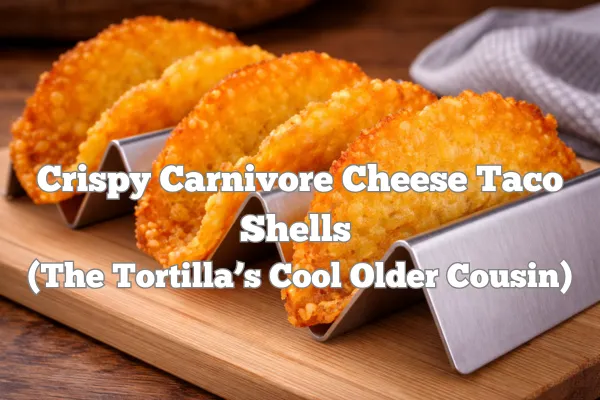 Carnivore diet taco shells made from shredded cheese.