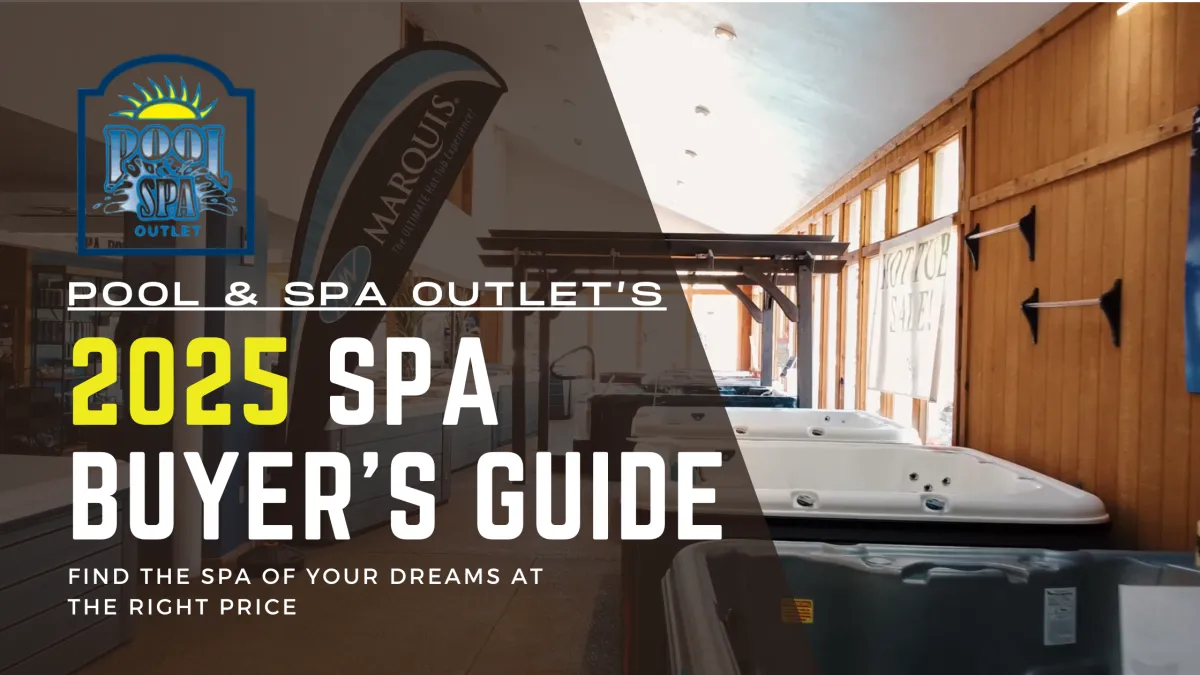 Banner Image for Pool & Spa Outlet's 2025 Spa Buyers Guide Featuring An Images of Spas In the Canonsburg, PA Showroom