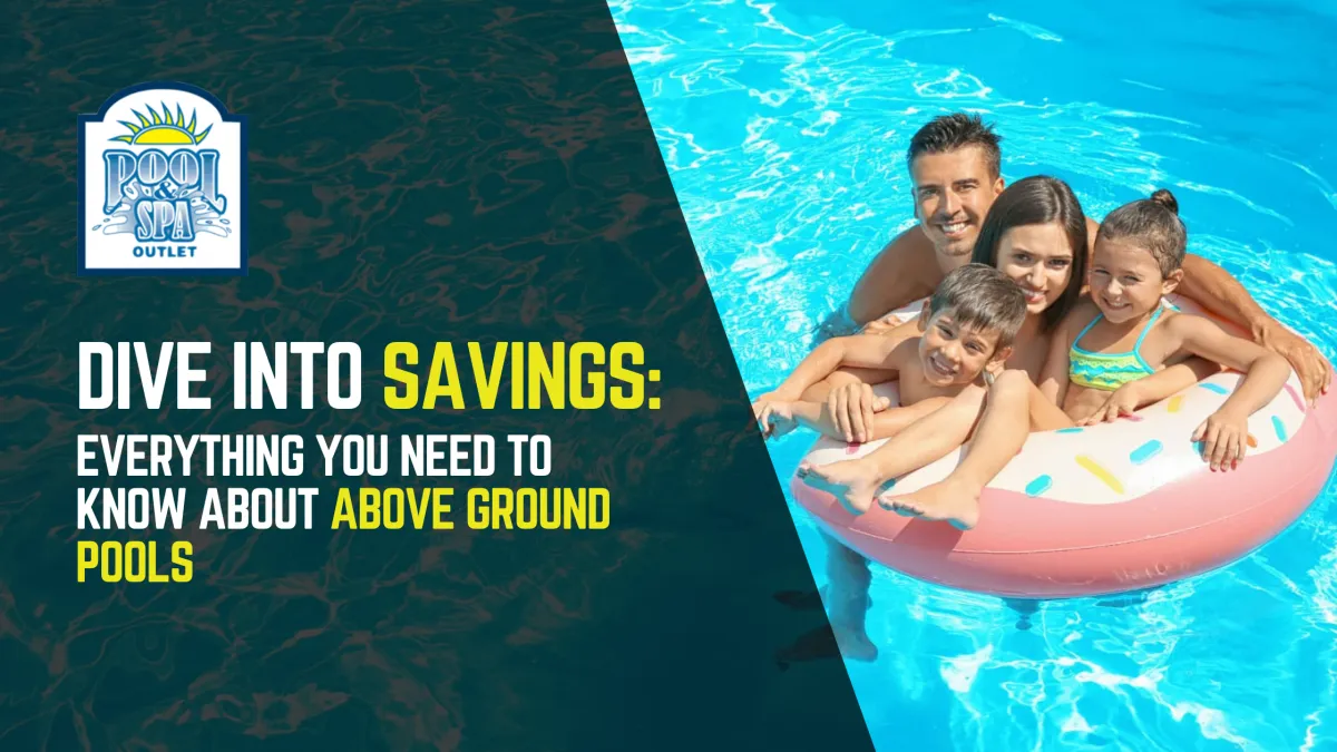 a family swimming in their above ground pool