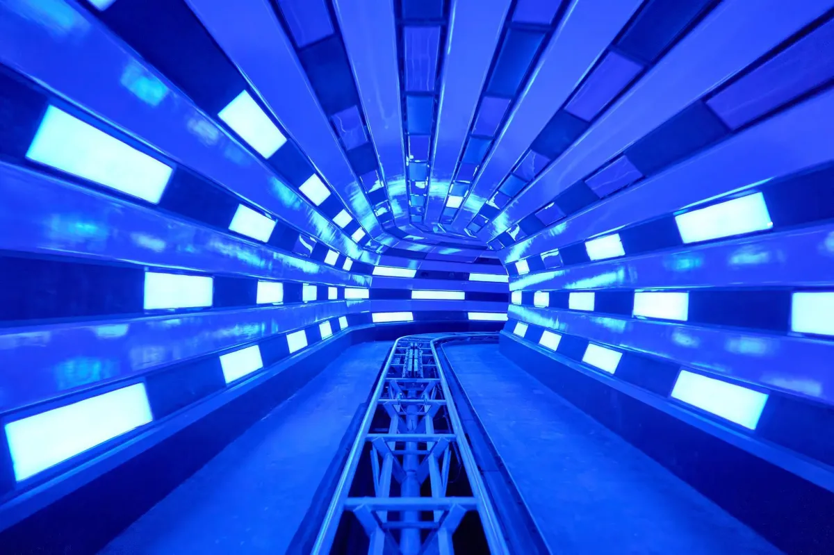 The light tunnel of Space Mountain at Disneyland