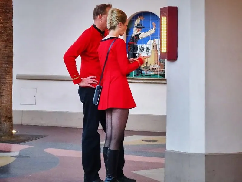 Halloween allows for a Star Trek Landing Party to be perfectly normal at the Disneyland Resort
