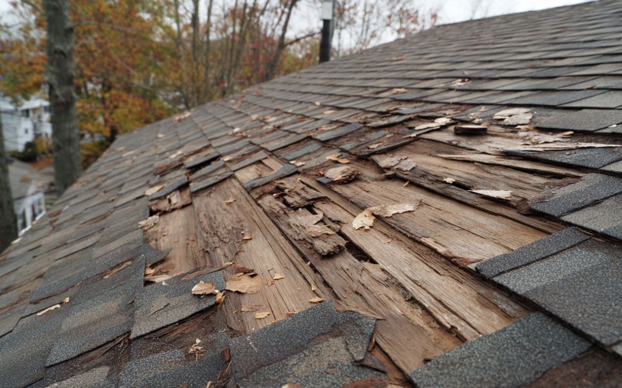 Starter strip detail during Roof Shingle Blow-Off Repair in New Rochelle at the roof edge