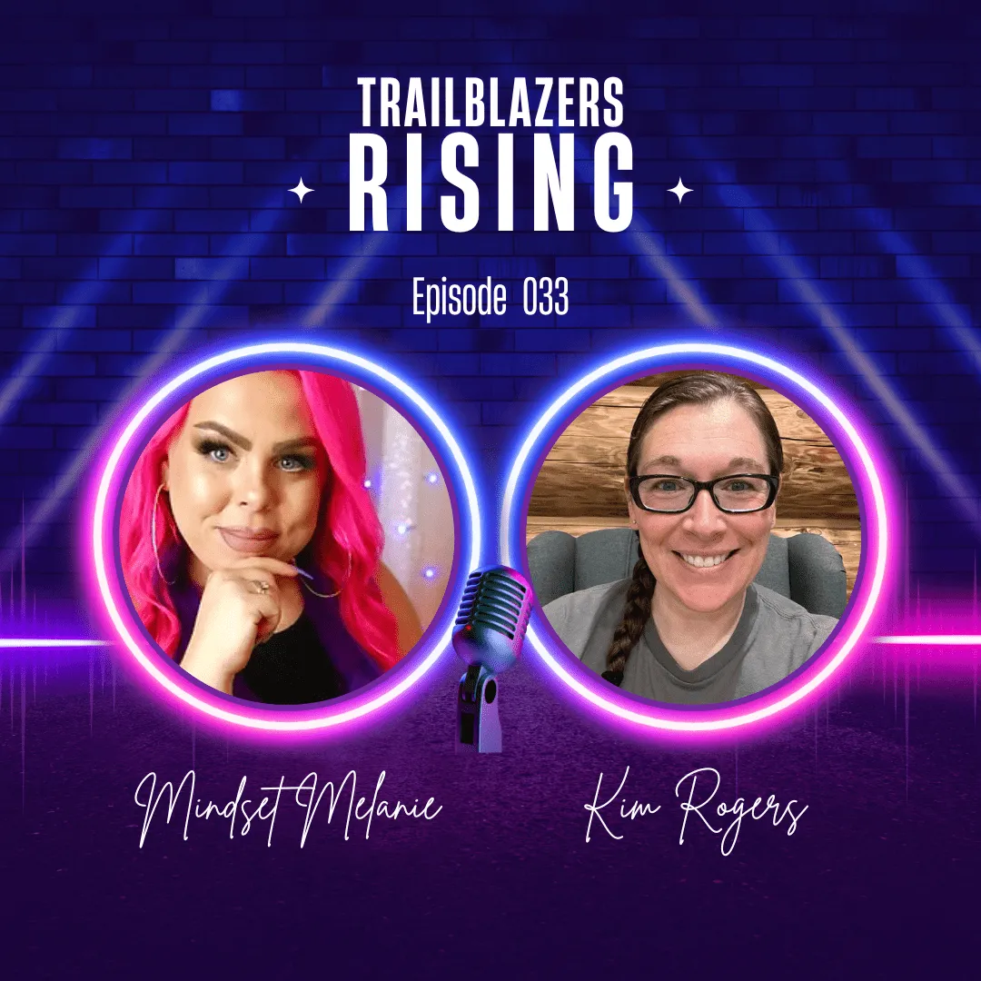 Kim Rogers discussing biochemical pathways chart showing connections between neurodivergence, mental health, and autoimmune conditions on Trailblazers Rising podcast