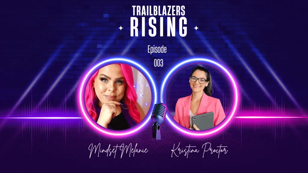 Kristina Proctor, ADHD coach wearing a blazer, smiling during podcast interview about entrepreneurship strategies for neurodivergent business owners