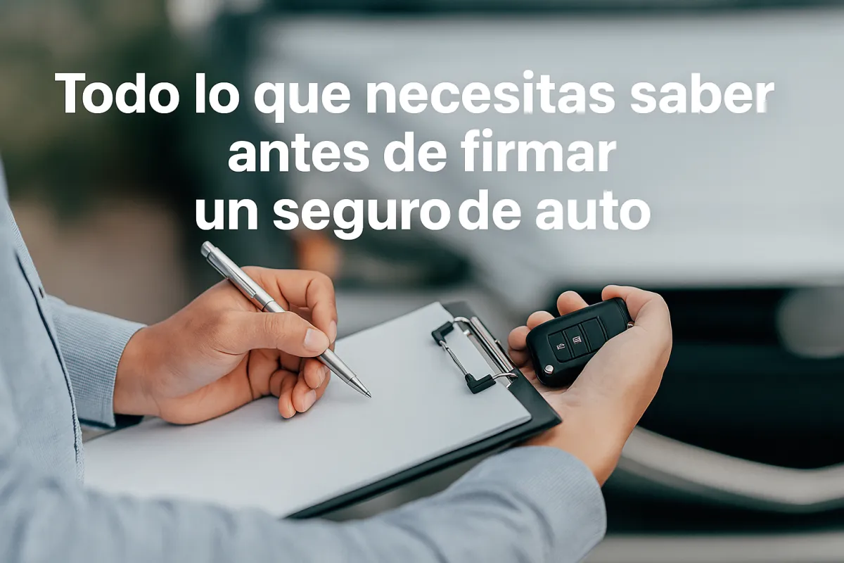 Todo lo que necesitas saber antes de firmar un seguro de auto.