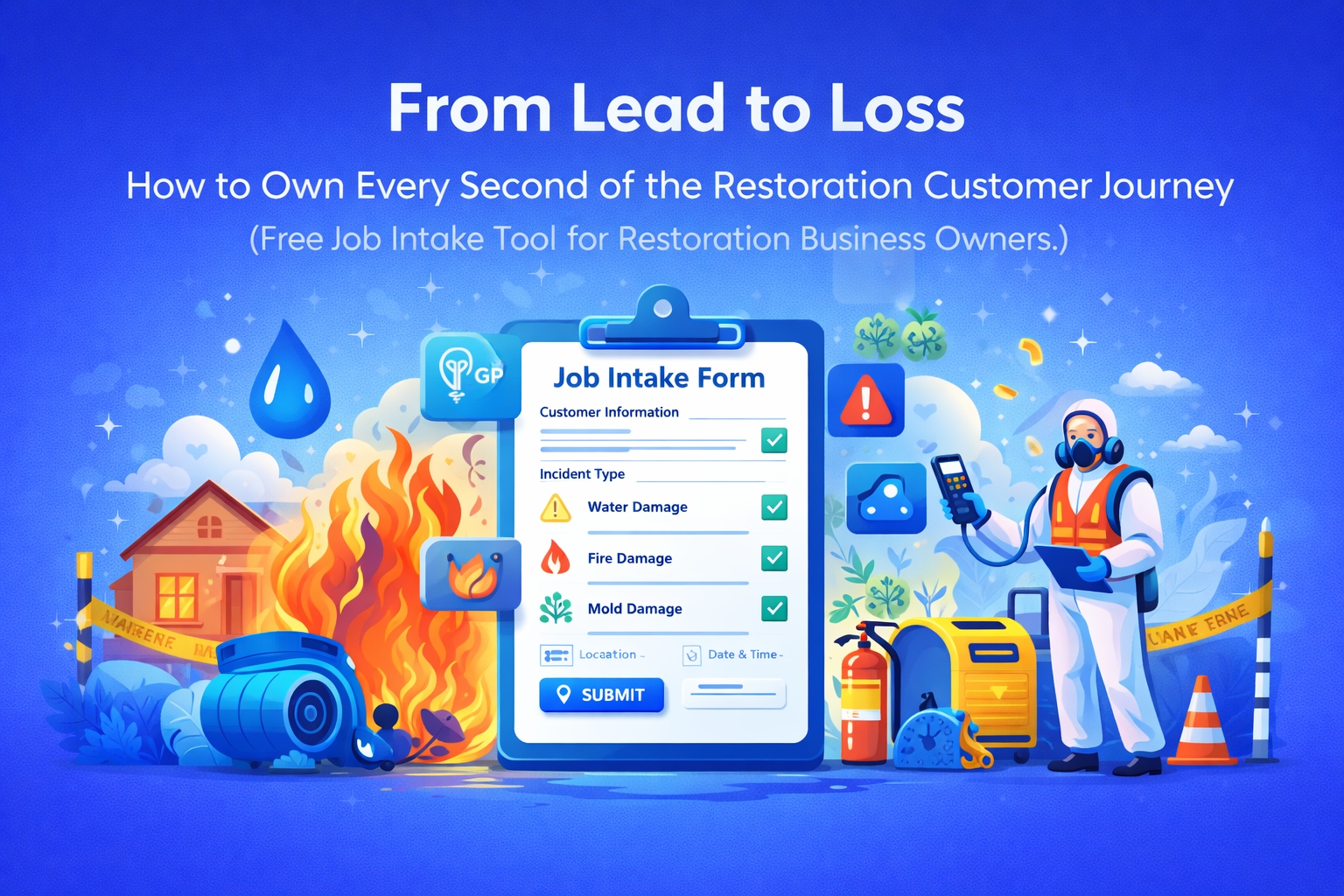 Professional Restoration Intake App for Water, Fire & Mold Companies at No Cost