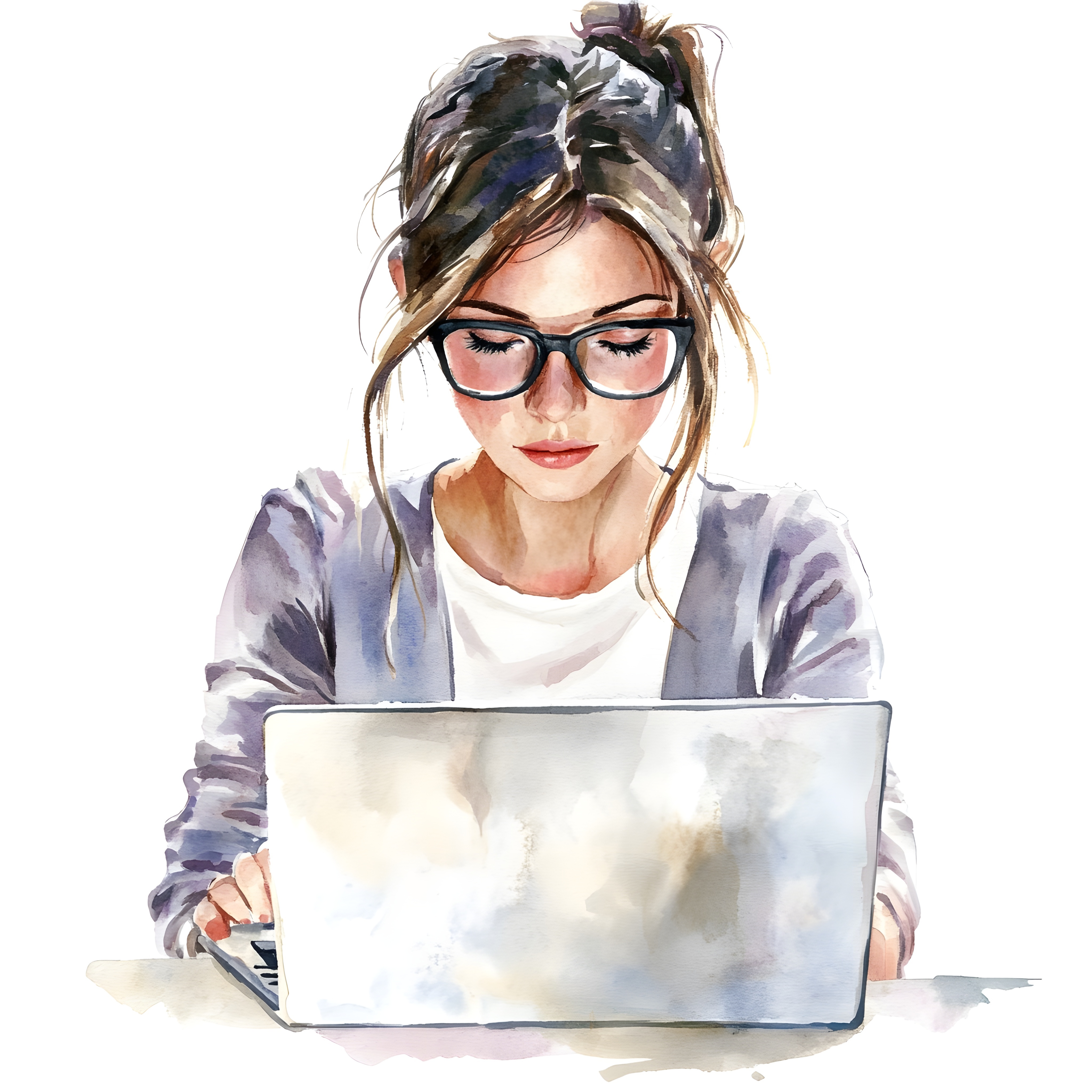 a female business owner sitting infront of her computer