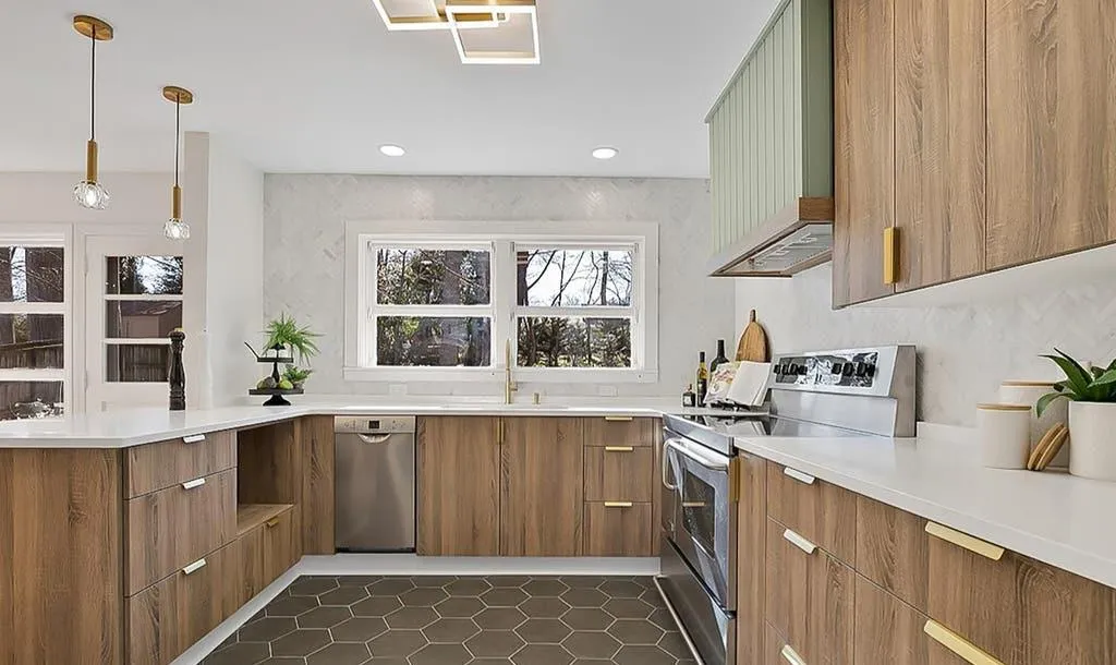 Modern San Diego living room with open-concept design, featuring sustainable materials, a spa-like bathroom, outdoor living space, and smart home integration.