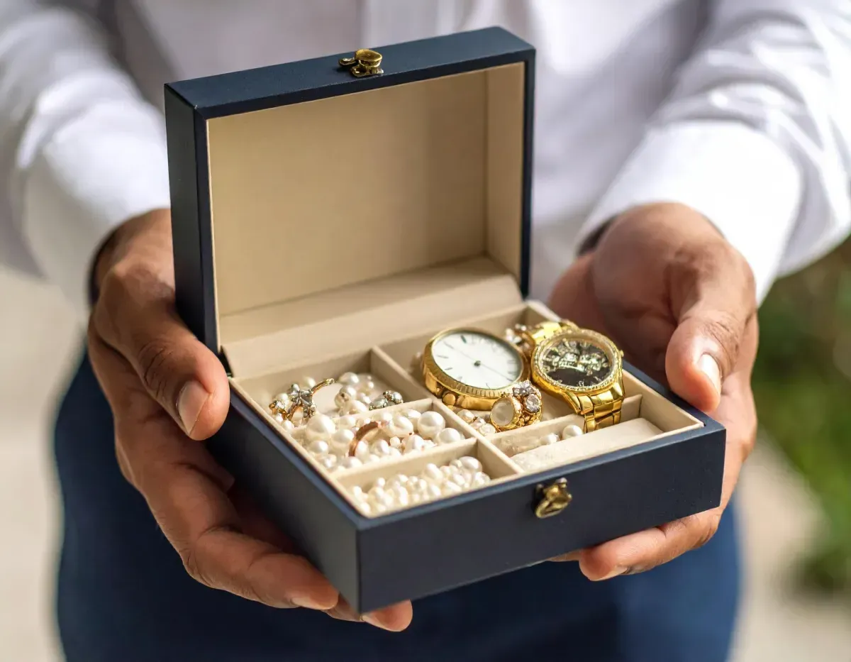 A man holding his personal property
