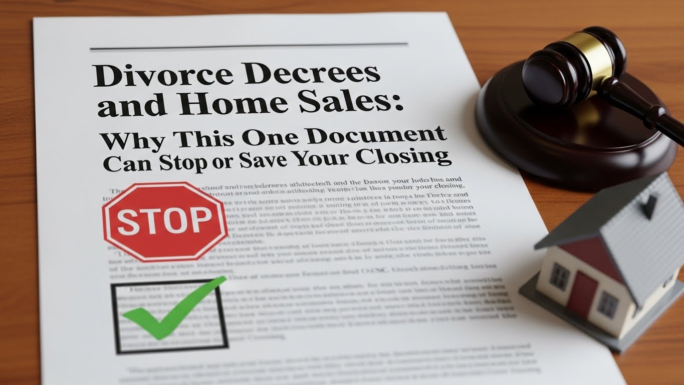 Divorce Decrees and Home Sales: Why This One Document Can Stop or Save Your Closing