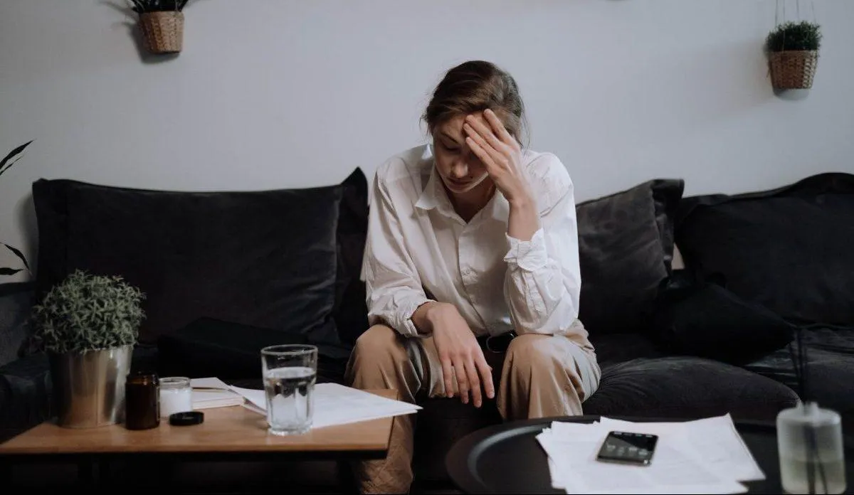 Woman with Migraine headache