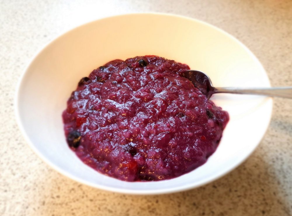 Low Histamine Cherry and Blueberry Rice Porridge Recipe