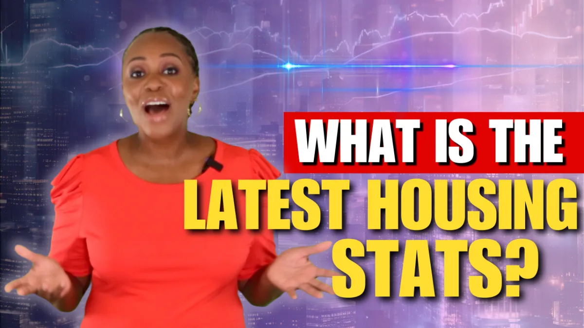 MELLANDA REESE WITH BUILDINGS AND STOCK MARKET SYMBOLS ON PURPLE AND BLUE BACKGROUND