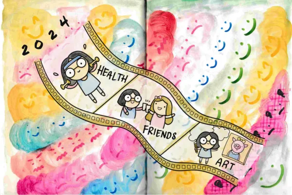 A film reel illustration showing my year in review