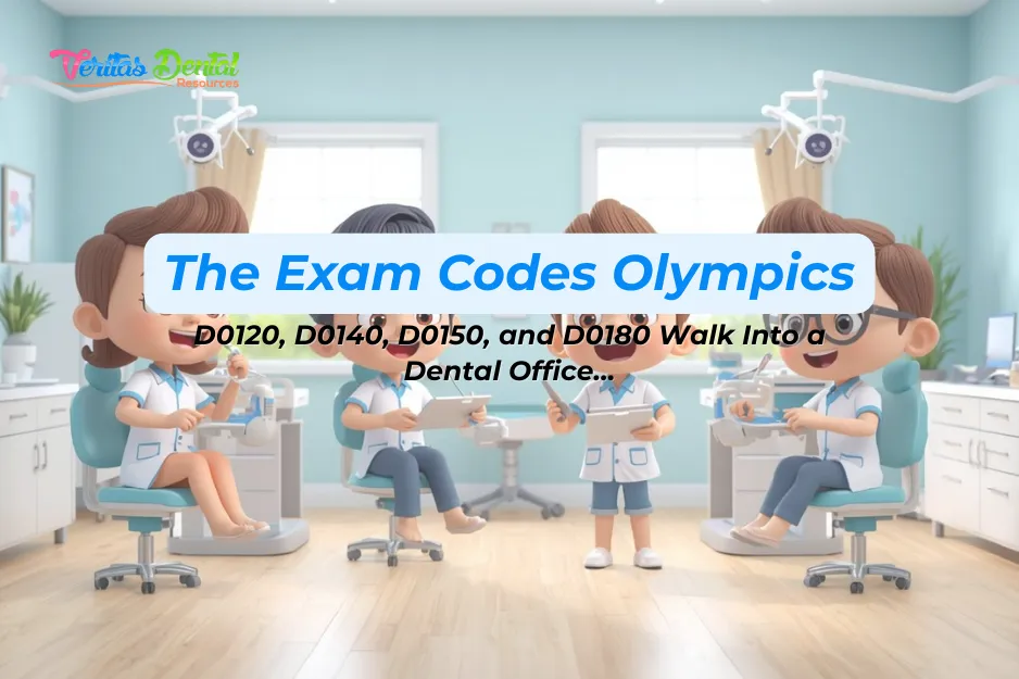 The Exam Codes Olympics: D0120, D0140, D0150, and D0180 Walk Into a Dental Office…