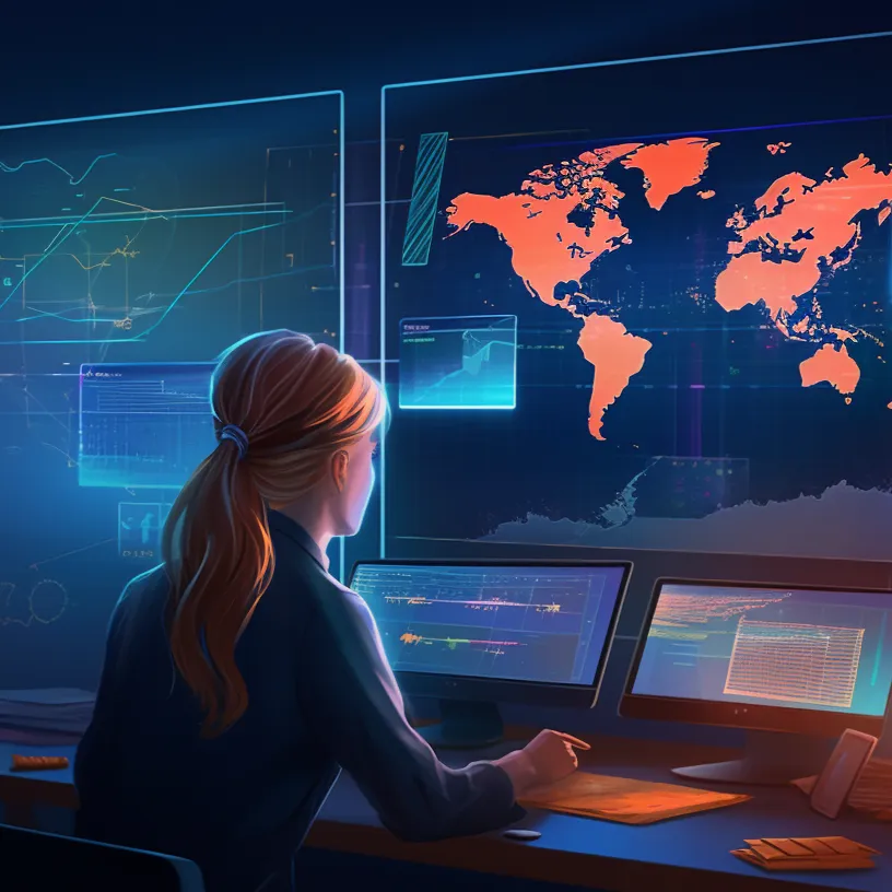 Detailed marketing illustration showing a professional analyzing consumer behavior data with interactive 3D buyer personas, behavioral journey maps, and conversion funnels arranged as a step-by-step methodology system, visualizing the science behind consumer decision-making in a modern office environment. 