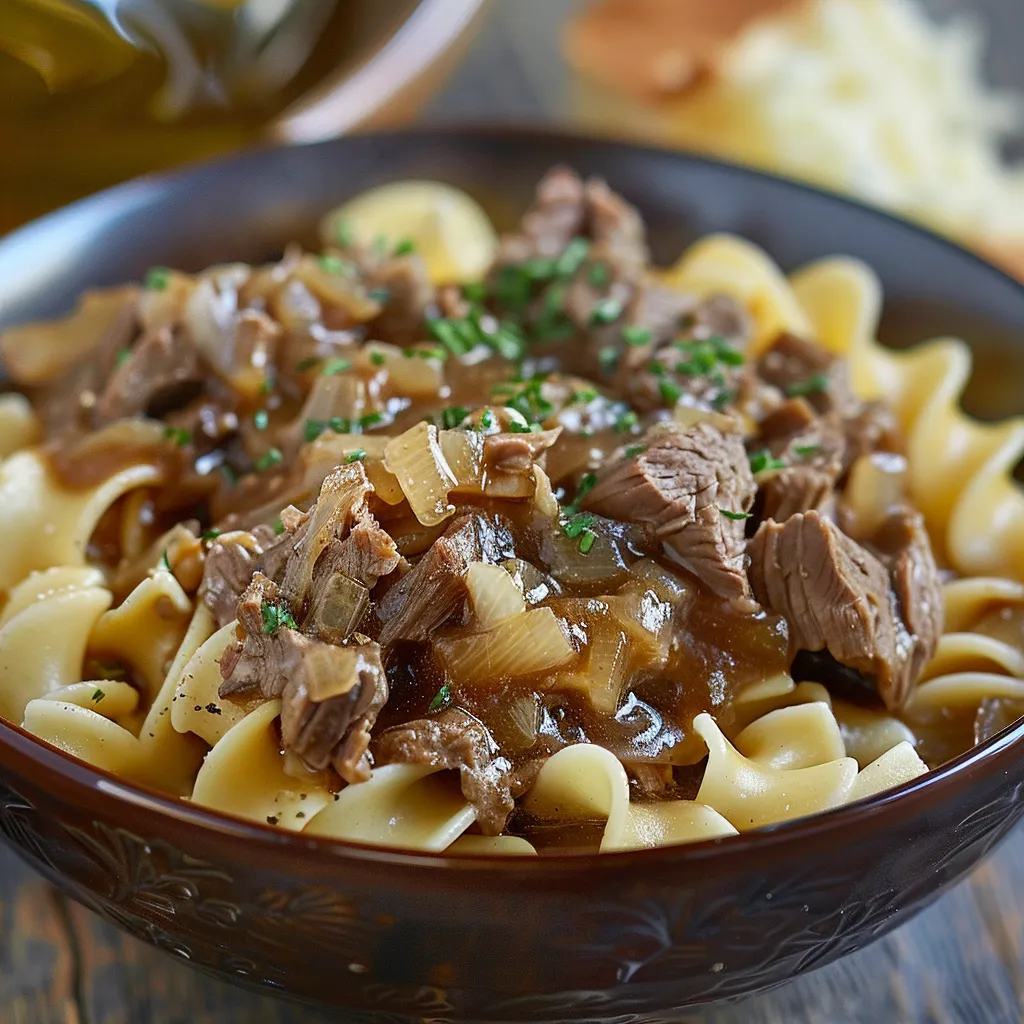Bowl of Beef and Egg Noodles