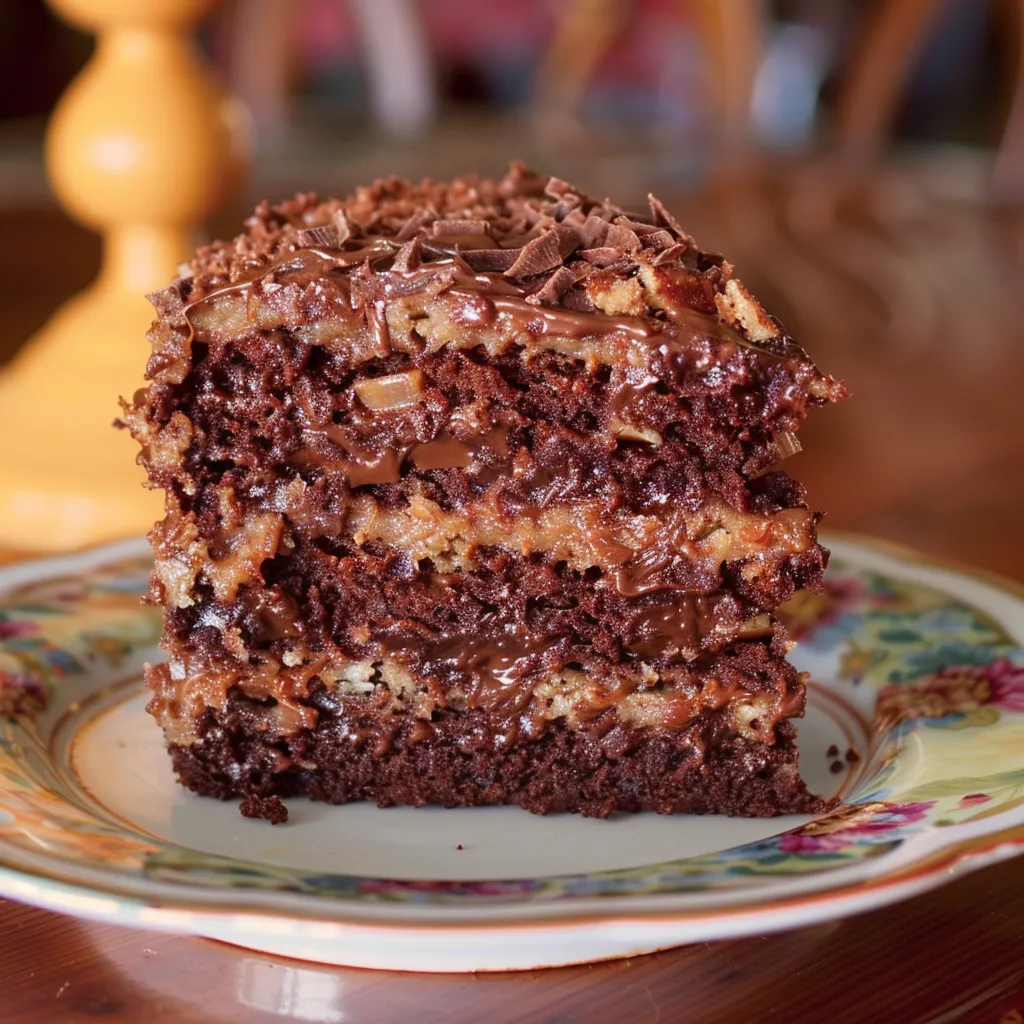 German Chocolate Cake with Coconut-Pecan Frosting