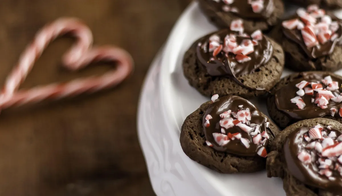 Plate of Peppermint Chocolate Cookies