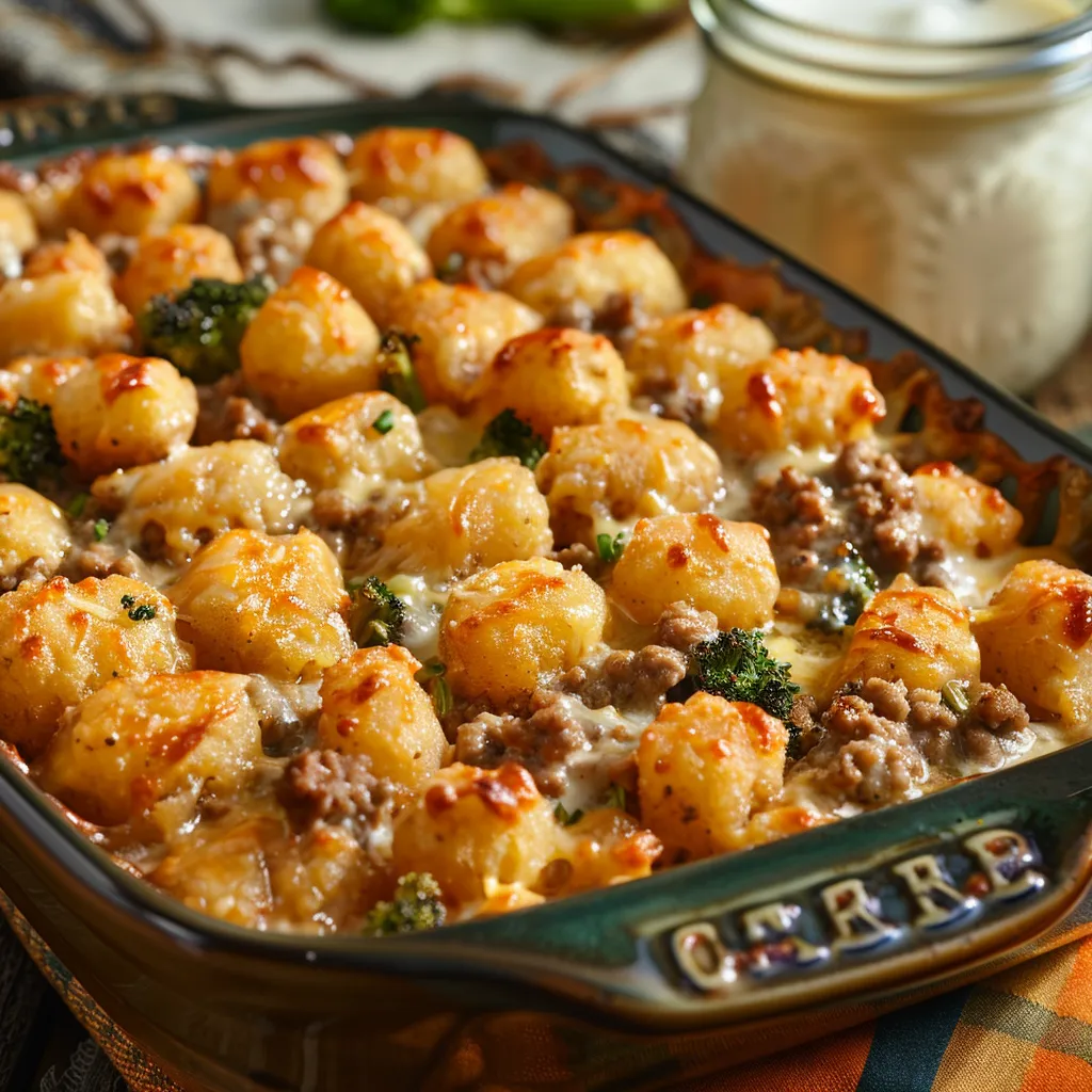 Dish of Tater-Tot Casserole