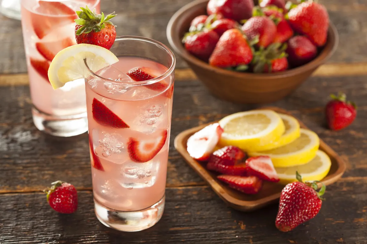 Glass of Strawberry Lemonade