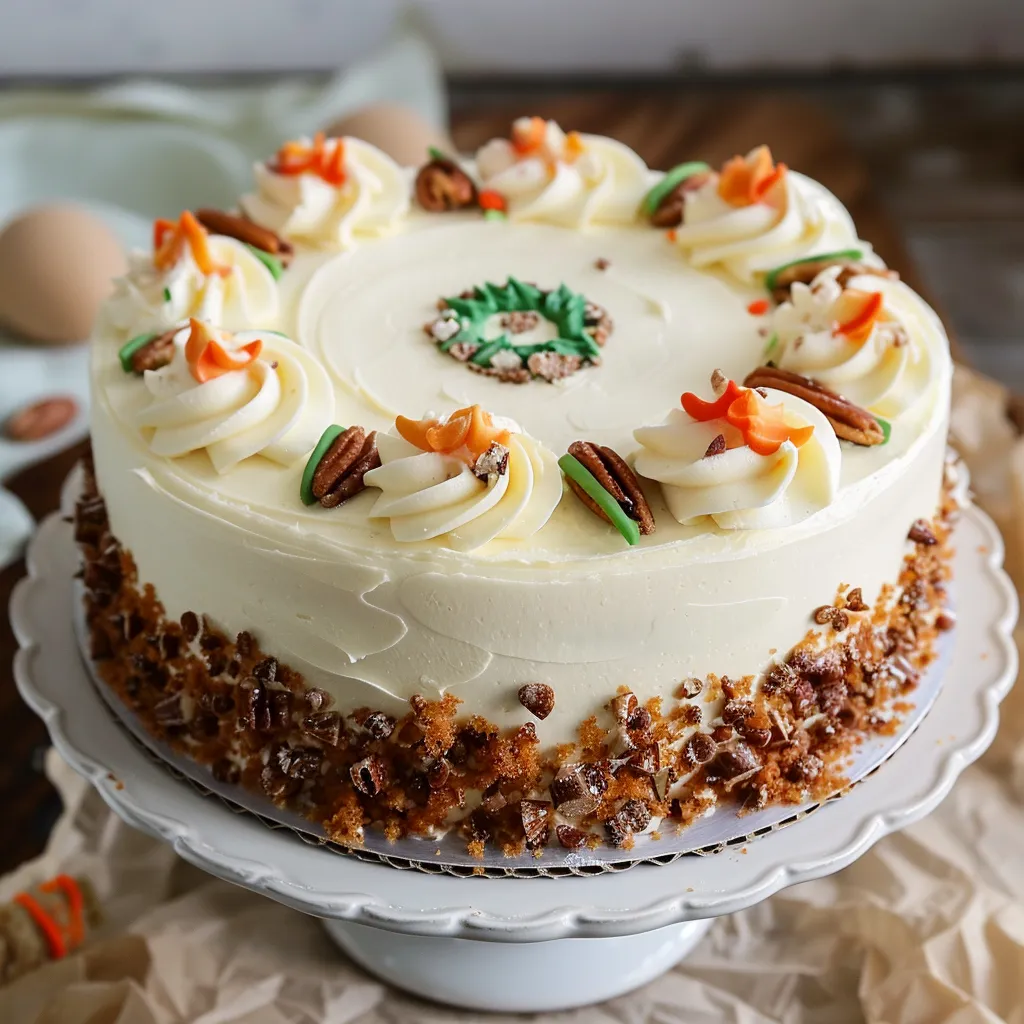 Carrot Cake on a cake stand