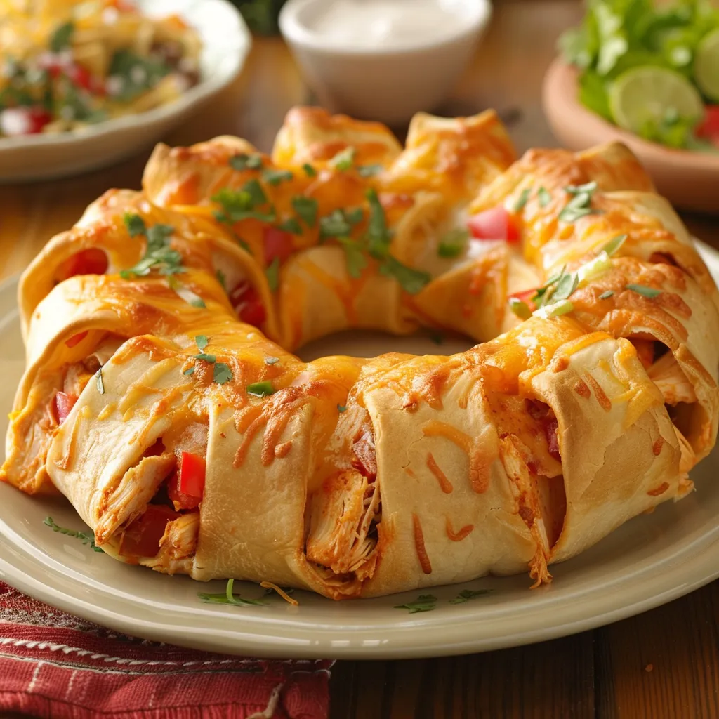 Chicken Enchilada Ring on a serving platter