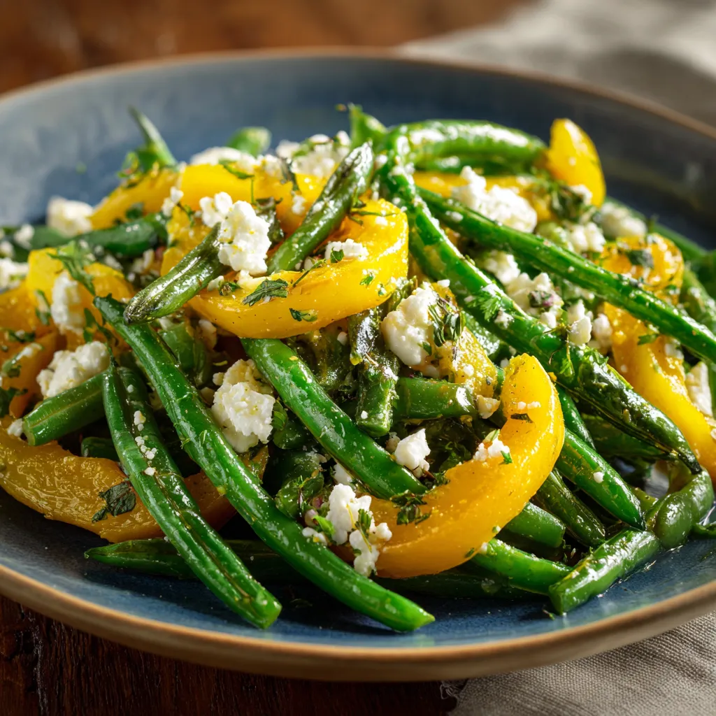 Green Beans and Squash with Feta