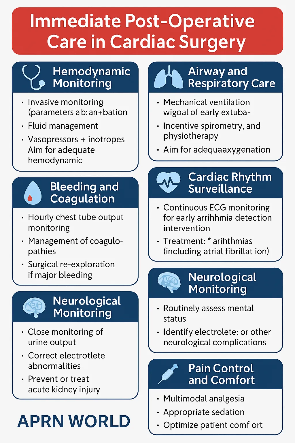 Immediate post op cardiac surgery