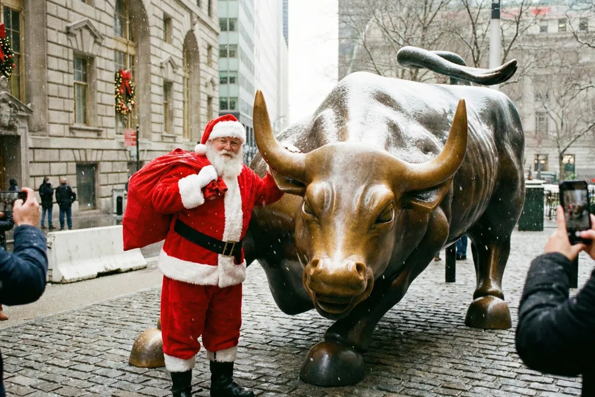 Santa Claus Happy with Wall Street