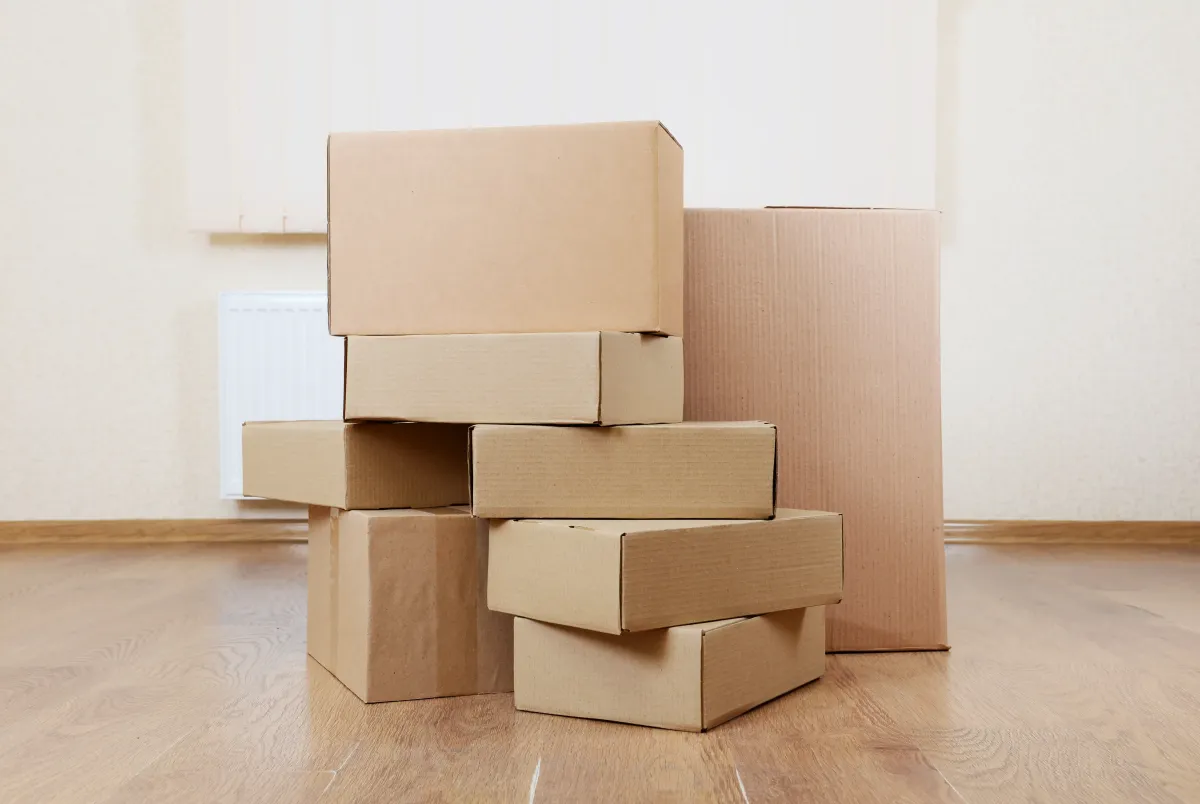 boxes stacked on the floor